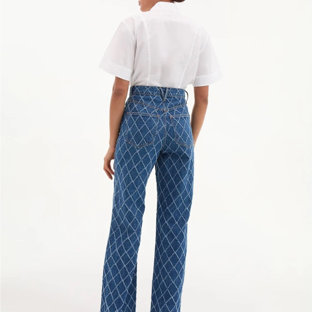 Taylor Diamond Printed Wide-Leg Jean - Picture 3 of 4